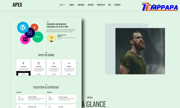 Creative Personal Portfolio Elementor Template