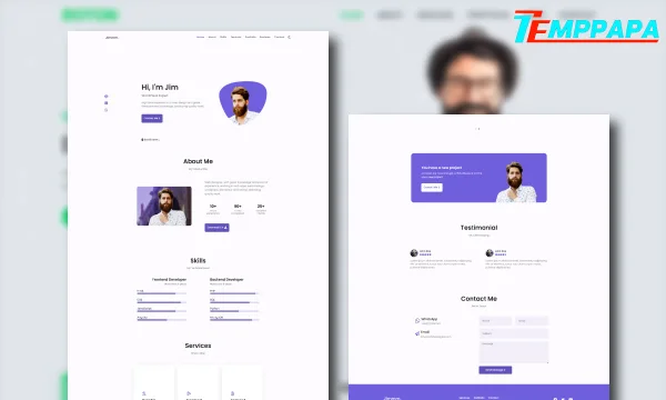 Minimal Personal Portfolio Elementor Template