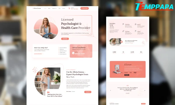 Mental Health & Psychologist Elementor Template