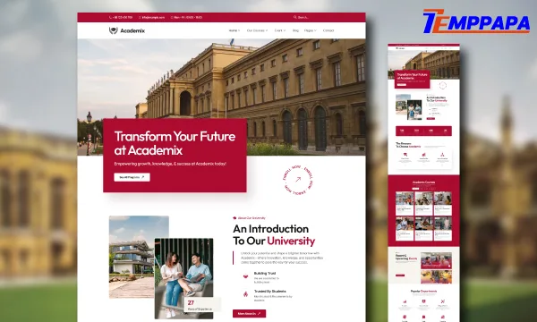 College & University Elementor Template