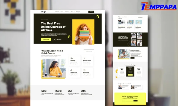 Online Courses Education Elementor Template