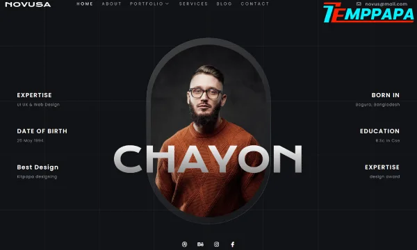 Dark Creative Portfolio Elementor Template