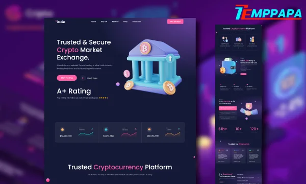 Crypto Cryptocurrency Landing