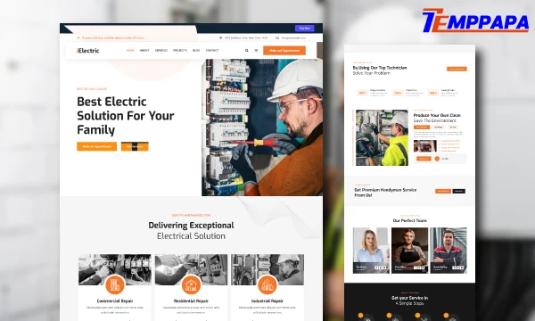 Electrician & Electrical Services Elementor Template