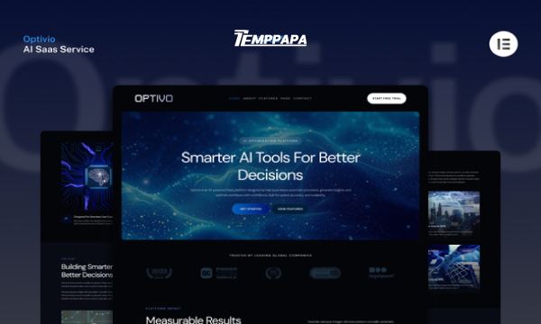Optivio Dark AI SaaS Website