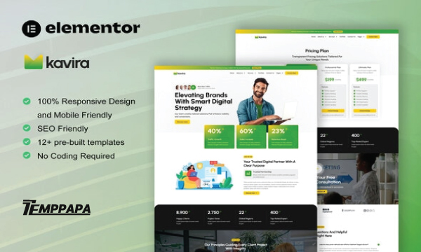 Kavira Marketing Agency Elementor Template Kit