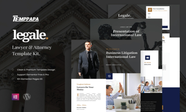 Legale Lawyer & Attorney Elementor Template Kit
