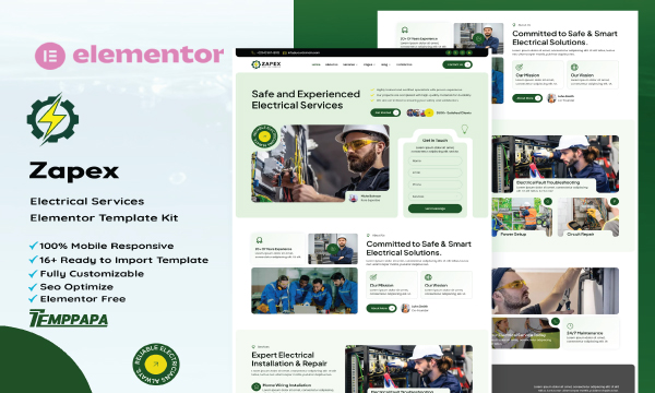 Zapex Electrical Services Template Kit