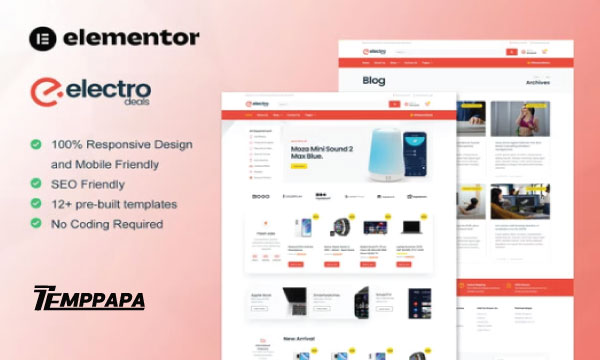 Electro Deals Elementor Template Kit