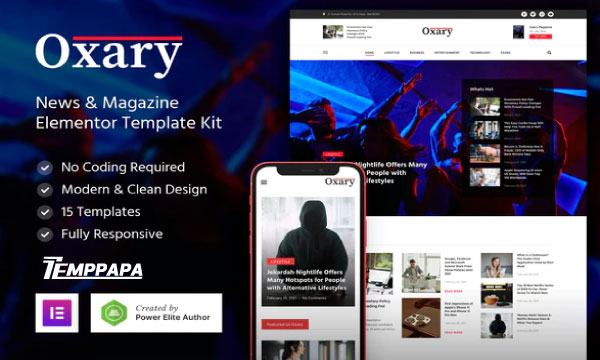 Oxary Elementor Template Kit