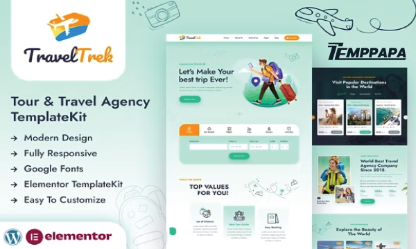 Travel Trek Tour & Travel Template Kit