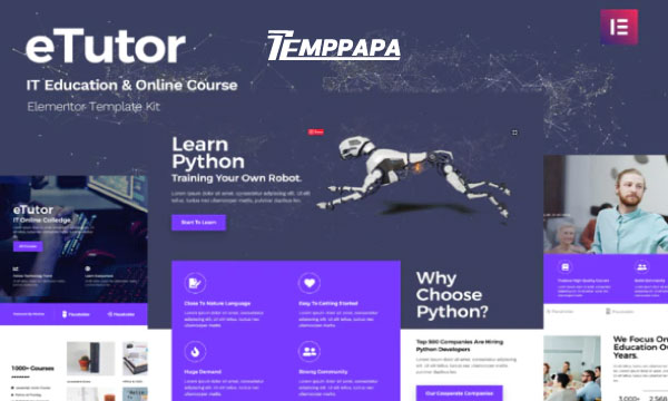 eTutor Elementor Template Kit