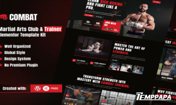 Combat Elementor Template Kit