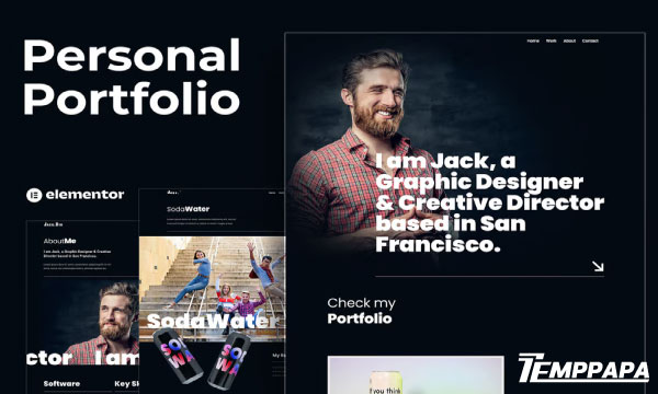 Jack.dir Portfolio Elementor Template Kit