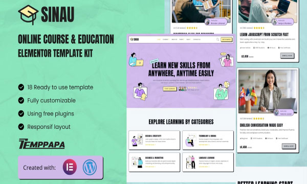 Sinau Elementor Template Kit