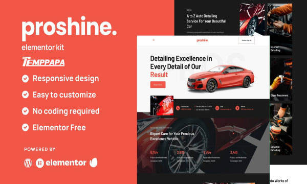 Proshine Elementor Template Kit